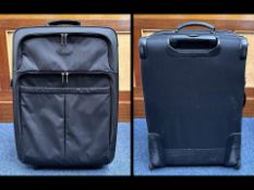 Mulberry Suitcase, two wheel, medium size weekender measures 25'' x 16'', black.