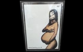 Banksy Interest - Pregnant Danger Monkey, promo poster from LA exhibition 'Barely Legal'. With