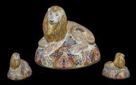Royal Crown Derby Figure of a Lion Year 1997. Modelled and designed by John Ablitt. Measures 14.5