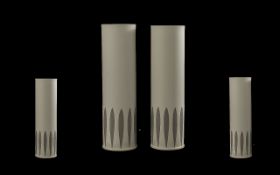 A Pair of Wedgwood Jasper Ware Vases designed by Kelly Hoppen. Each measuring 30 cms in height.