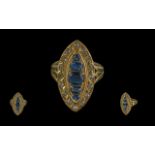 Victorian Period 1837 - 1901 18ct Gold Diamond and Sapphire Set Ring of Pleasing Form / Design.