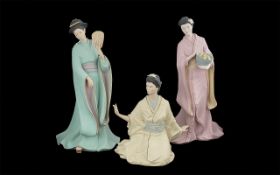 Wedgwood Fine Porcelain Pearls of the Orient Figures, to include Jade, Hand decorated and modelled