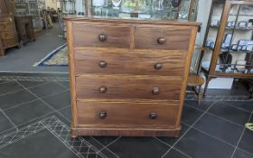 Early 20th Century Pine Chest of Drawers, two small over three large drawers, height 41'', width