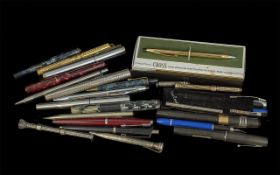 Collection of Fountain Pens and Pencils. Large Collection of Fountain Pens, Lots of Different Makes,