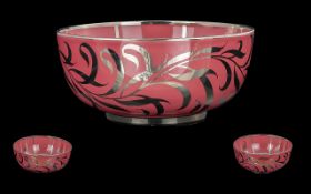 Wedgwood Fine Quality Lustre Finish Veronese Ware Bowl with hand painted silver highlights to body