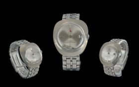 Agon Swiss Made Calendar 25 Jewels Steel Mechanical Wrist Watch
