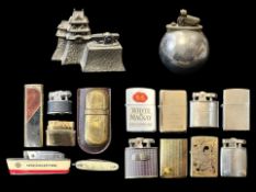 Collection of Vintage Lighters, including Zippo, Faro, Ronson, novelty lighters, Whyte & Mackay,