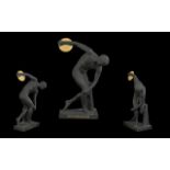 Wedgwood Fine Large Black Basalt Figure 'Greek Discus Thrower' Games of the 30th Olympiad Official