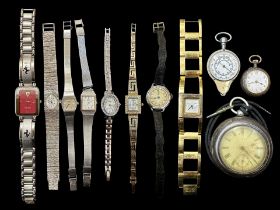 Collection of Fashion Watches + A Silver Plated Pocket Watch. Different Styles and Lengths. A/F