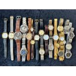 Collection of Ladies & Gents Wristwatches, leather and bracelet straps, assorted makes to include