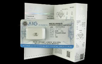 Certificated Loose Single Diamond with AIG Diamond Report, diamond .50ct., I Colour, SI3 Clarity.