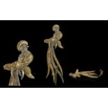 18ct Gold Handmade Bird of Paradise Figural Brooch, in white and yellow gold, with diamond set