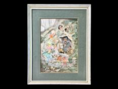 Illustration Interest Original Watercolour By Patience Arnold 1901-1922 'The Fairies Visit A