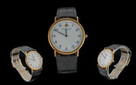 Baume Mercier Gents 14ct Gold Cased Slimline Wrist Watch, case marked 14ct to back cover, case no.