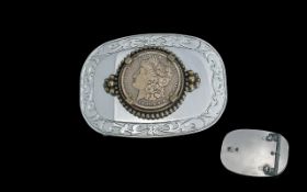 Morgan Silver Dollar 1897 Belt Buckle.
