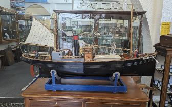 Scratch Built Fishing Boat 'Joyce Mary', detailed with lifeboat, trawler men, fishing tackle, etc.