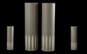 A Pair of Tall Limited Edition Wedgwood Jasper Ware Vases designed by Kelly Hoppen. Each measuring