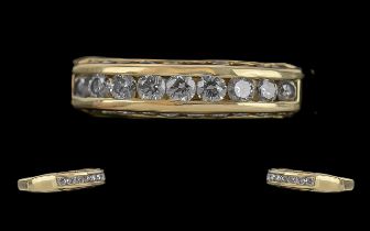 Ladies 18ct Gold Attractive Diamond Set Dress Ring. Marked 18ct to Interior of Shank. Set with