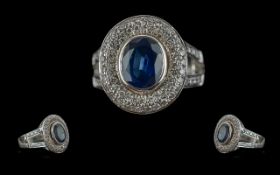 Ladies 18ct White Gold Sapphire and Diam