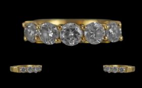 18ct Gold Diamond Ring set with five rou