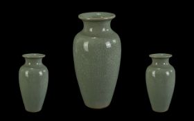 Chinese Guan-Type Crackle Glazed Celadon