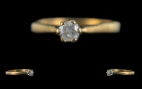 Ladies 9ct Gold Single Stone Diamond Rin