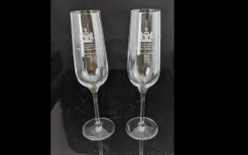 Pair of Dartington Glass Champagne Flute