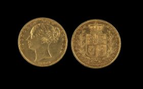 Queen Victoria 22ct Gold Shield Back You