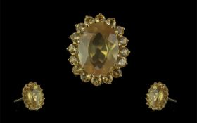 Ladies 9ct Gold Attractive Citrine Set D