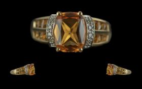 Ladies - Attractive 9ct Gold Citrine and