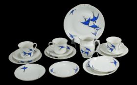 Czechoslavakian Bone China Tea Set, Swal