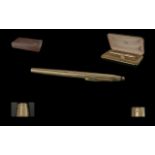 Cross - Ladies or Gents 14ct Gold Cased Fountain Pen, the case marked 14ct - 585, the nib also