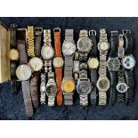 Collection of Gent's & Ladies Wristwatches, leather and bracelet straps, assorted designers