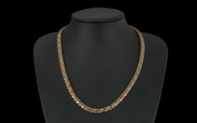 Ladies Attractive and Quality 14ct Two Tone Gold Necklace with excellent clasp, marked 585 - 14ct; a