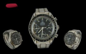 Omega - Speedmaster Automatic Chronograph Gents Steel Wrist Watch. Ref No to Back Cover 55336570.