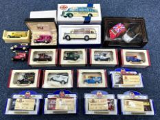 Box of Assorted Boxed Die Cast Models, comprising seven Oxford Replica advertising vehicles, five