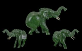 Verdite Elephant Carving, this beautiful hand-carved verdite elephant stands easily on its own.