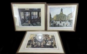 Three Tom Dodson Limited Edition Prints, 'The Old Town Hall' 441/850, 'Fish & Chips' 78/850,