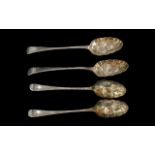Victorian Pair of Sterling Silver Fruits - Preserves Spoons, Gilt Bowl. Hallmark London 1881. Each