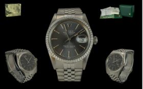 Rolex Oyster Perpetual Date/Just Chronometer Automatic Gents Stainless Steel Wrist Watch. Model No