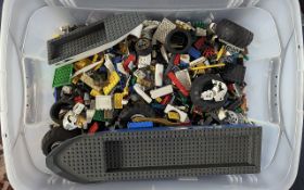 Large Box of Loose Lego Bricks, together with a book 'The Lego Ideas'.