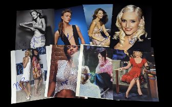 Collection of Autographs on Photographs of Modern Actresses and models.