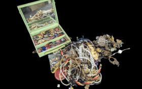 A Tub Containing A Mixed Lot of Costume Jewellery together with a case of oddments.
