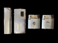 Collection of Lighters. ( 4 ) Ronson Lighters. Silver Tone Colourway.