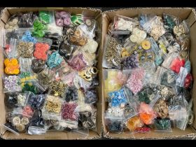 Haberdashery Interest - Two Trays of various quality buttons, huge amount assorted styles and