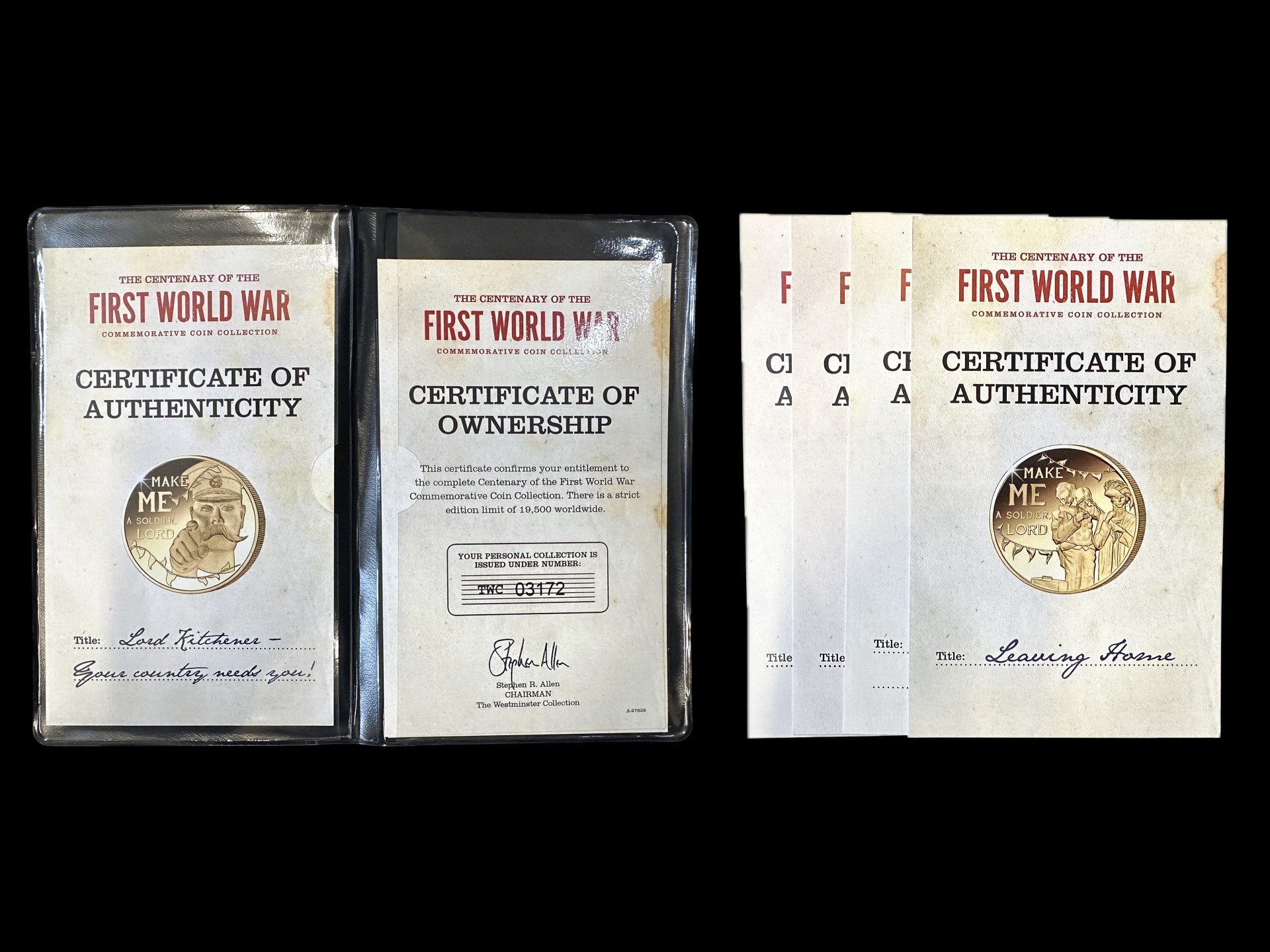 Westminster Mint ' The Centenary of the First World War Commemorative Coins - Steel with 24ct Gold - Image 2 of 2