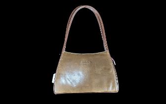 Gucci Vintage Small Tan Leather Handbag, made in Italy, twin handled, inner pocket, impressed