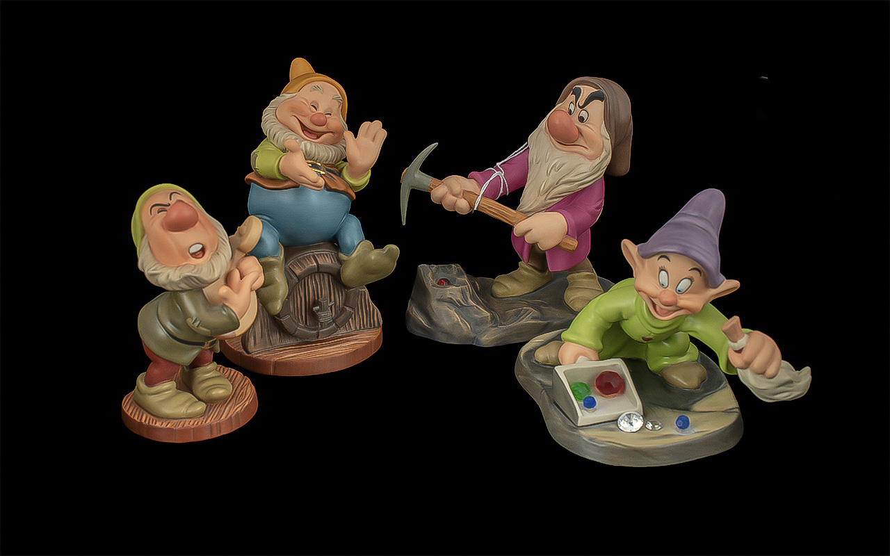 Four Walt Disney Collector's Club Dwarfs from Snow White & The Seven Dwarfs, comprising Ah-Choo -