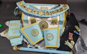 Masonic Interest - Pride of Moorlands Lodge No. 9015, including sashes, collar with jewels, arm