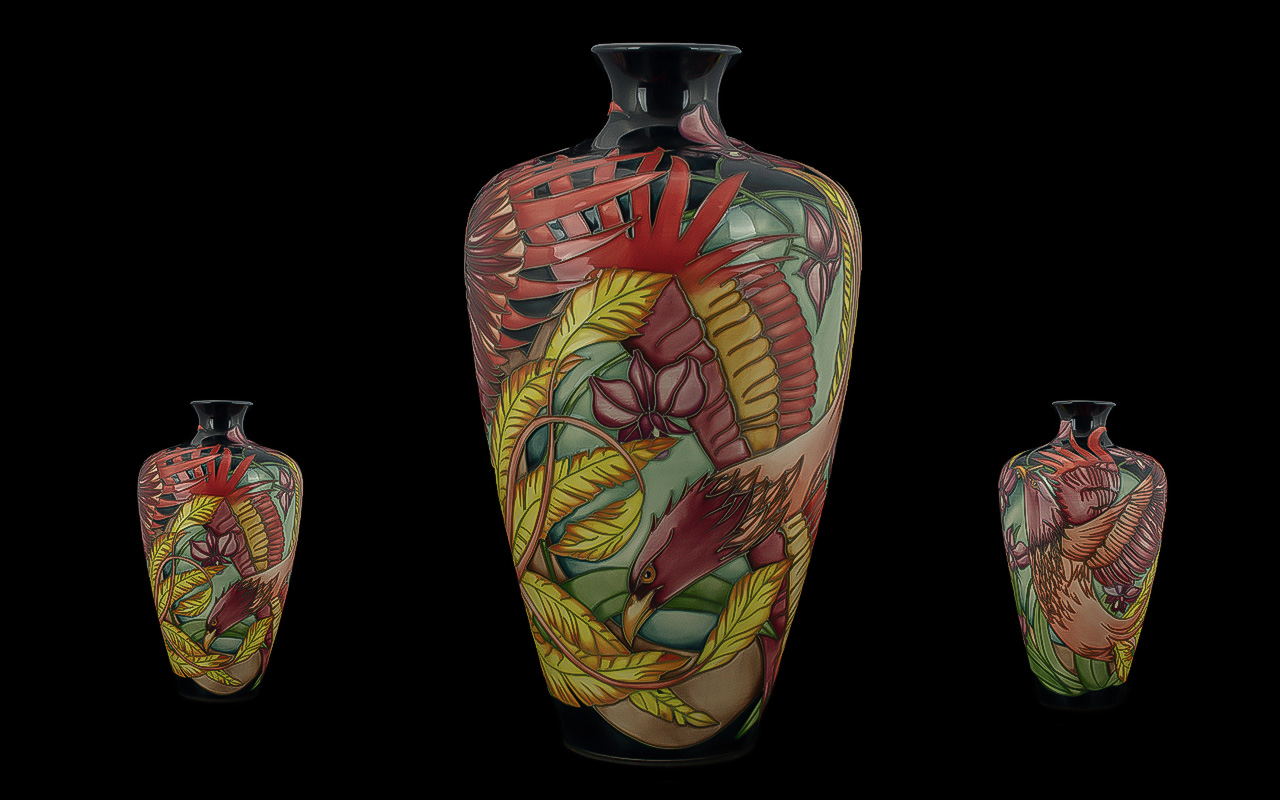 Moorcroft Large and Impressive Vicky Lovatt Signed Tube lined Trial Vase. Signed In Gold Paint by